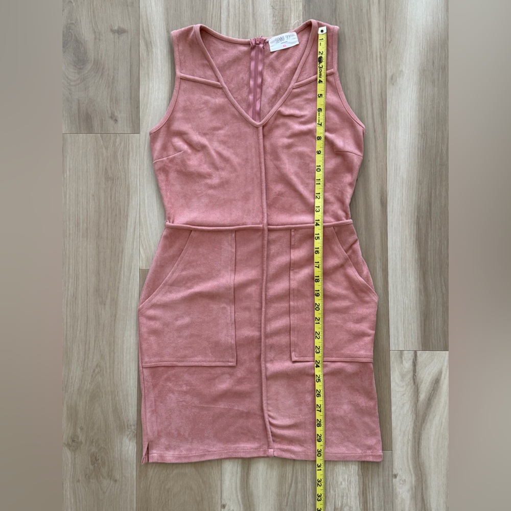 Sienna Sky Faux Suede Sleeveless Rose Mini Dress - Picture 13 of 13